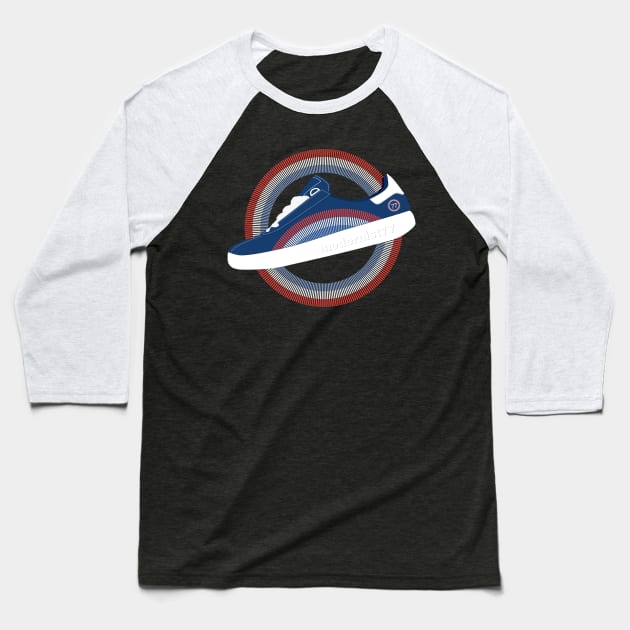 Modernist Kicks 77 Baseball T-Shirt by modernistdesign